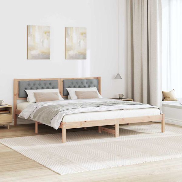 vidaXL Estructura de cama con cabecera Gris Claro 160 x 200 cm
