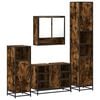 vidaXL Set de muebles ba&ntilde;o 4 pzas madera contrachapada roble ahumado