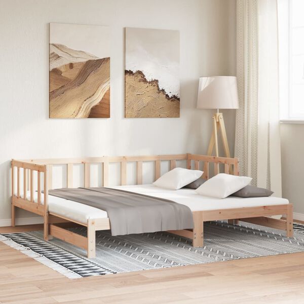 vidaXL Sof&aacute; cama nido sin colch&oacute;n madera maciza 90x190 cm