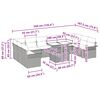 vidaXL Conjunto de sof&aacute; de jard&iacute;n 11 pcs Beige Rattan de Poli&eacute;ster