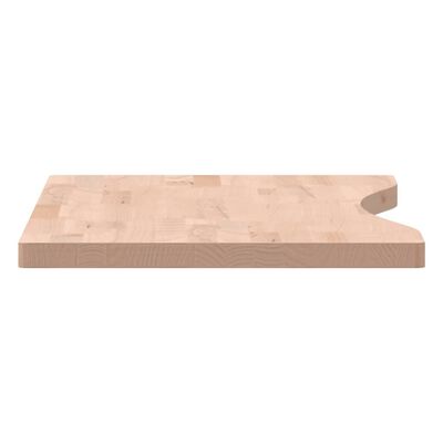 vidaXL Tablero de escritorio madera maciza de haya 80x(36-40)x2,5 cm