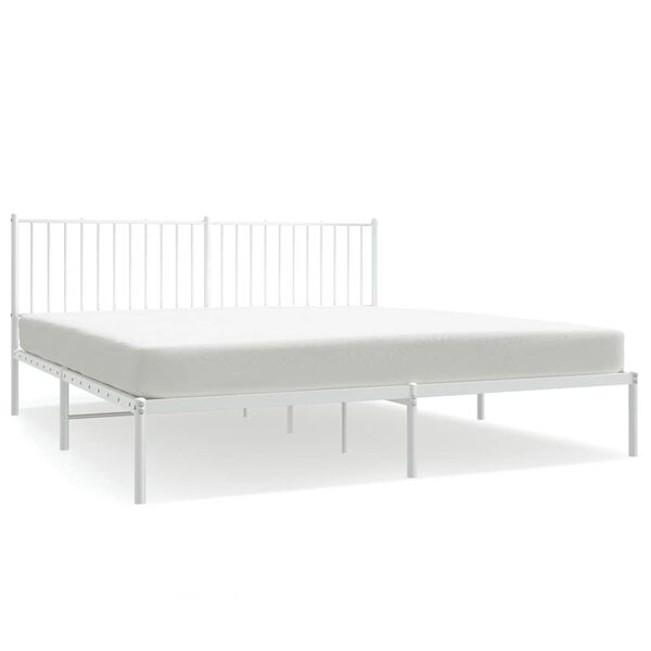 vidaXL Estructura cama sin colchón con cabecero metal blanco 183x213cm