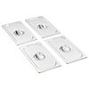 vidaXL Tapas para bandejas Gastronorm 1/3 acero inoxidable 4 unidades