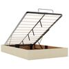 vidaXL Estructura de cama otomana sin colch&oacute;n tela crema 120x190 cm