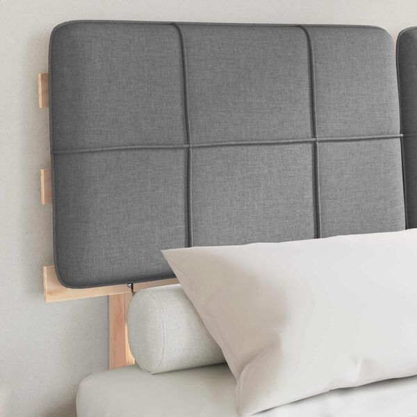 vidaXL Estructura de Cama con Cabecera Tapizada Gris Claro