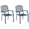 vidaXL Silla de Jard&iacute;n 2 pcs Antracita 56 x 65 x 89 cm Acero