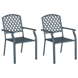 vidaXL Silla de Jard&iacute;n 2 pcs Antracita 56 x 65 x 89 cm Acero