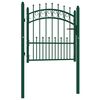 vidaXL Puerta de valla EMMEN con pinchos de acero, 104x97 cm, verde