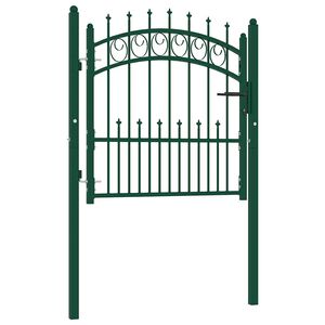 vidaXL Puerta de valla EMMEN con pinchos de acero, 104x97 cm, verde