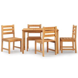 vidaXL Juego de comedor para jard&iacute;n 5 piezas madera maciza de teca