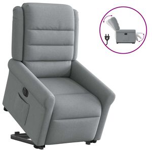 vidaXL Sill&oacute;n el&eacute;ctrico reclinable elevable de tela gris claro
