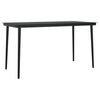 vidaXL Mesa de comedor de jard&iacute;n acero y vidrio negra 140x70x74 cm