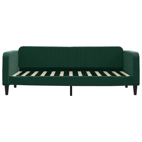 vidaXL Sof&aacute; cama sin colch&oacute;n terciopelo verde oscuro 100x200 cm