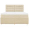 vidaXL Cama box spring con colch&oacute;n tela color crema 180x200 cm