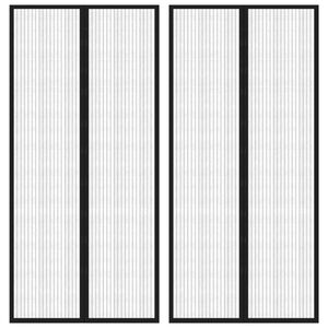 vidaXL Mosquiteras para puerta bloque magn&eacute;tico 2 uds negro 220x110 cm