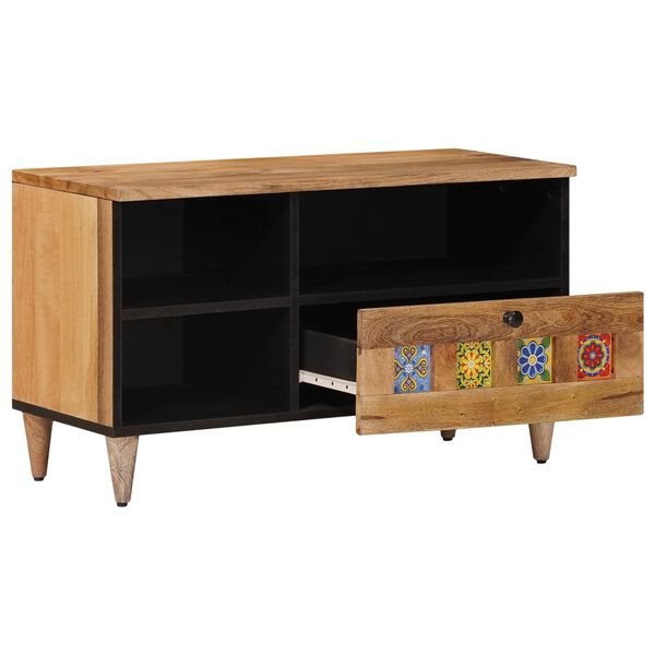 vidaXL Mueble de TV Natural 80 x 33,5 x 46 cm Madera de mango maciza