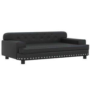 vidaXL Cama para perros de cuero sint&eacute;tico negra 90x53x30 cm