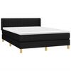 vidaXL Cama box spring con colch&oacute;n tela negro 140x190 cm