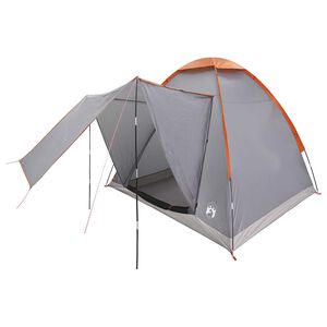 vidaXL Tienda de camping Gris y naranja 2 personas Poli&eacute;ster y Acero
