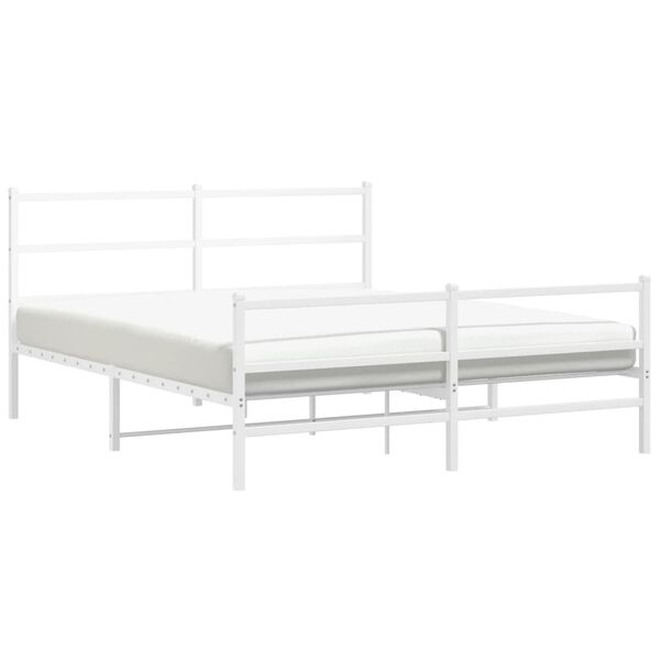 vidaXL Estructura cama sin colchón con estribo metal blanco 150x200 cm
