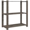 vidaXL Estanter&iacute;a de 3 niveles madera maciza pino gris 80x38x90 cm