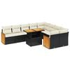 vidaXL Set de sof&aacute;s de jard&iacute;n 10 pzas cojines rat&aacute;n sint&eacute;tico negro