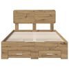 vidaXL Estructura de cama con cabecera Roble artesanal 120 x 190 cm