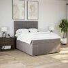 vidaXL Cama box spring con colch&oacute;n tela gris taupe 140x200 cm