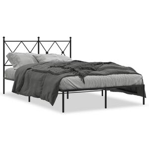 vidaXL Estructura cama sin colch&oacute;n con cabecero metal negro 120x200 cm