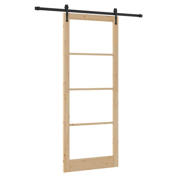 vidaXL Puerta Corredera Natural 83 x 232 cm