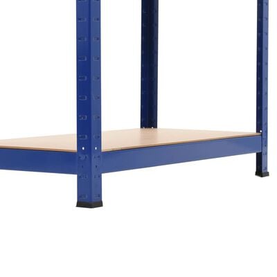 vidaXL Estantería almacenaje 4 niveles azul madera contrachapada acero