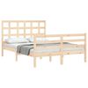 vidaXL Estructura de cama de matrimonio con cabecero madera maciza