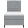 vidaXL Cama tipo Box Spring con colch&oacute;n Gris Claro 100 x 200 cm tela