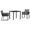 vidaXL Conjunto de Comedor de Jard&iacute;n 3 pcs Negro