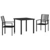 vidaXL Conjunto de Comedor de Jard&iacute;n 3 uds. Negro