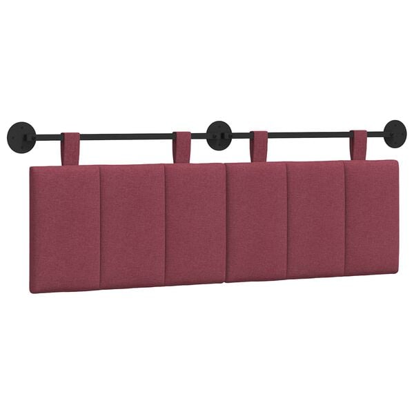 vidaXL Cabecera Colgante Rayado Rojo vino 150 x 55 x 5 cm tela