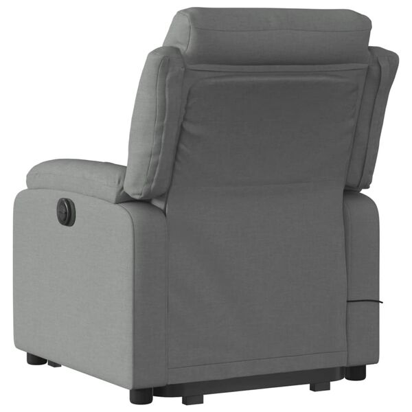 vidaXL Silla de masaje reclinable de pie de tela gris oscuro
