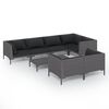 vidaXL Set sof&aacute;s de jard&iacute;n 8 pzas cojines rat&aacute;n sint&eacute;tico gris oscuro