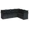 vidaXL Set de sof&aacute;s de jard&iacute;n 6 piezas y cojines rat&aacute;n sint&eacute;tico negro