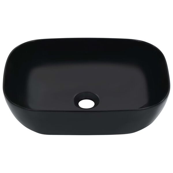 vidaXL Lavabo 45,5x32x13 cm cerámica negro