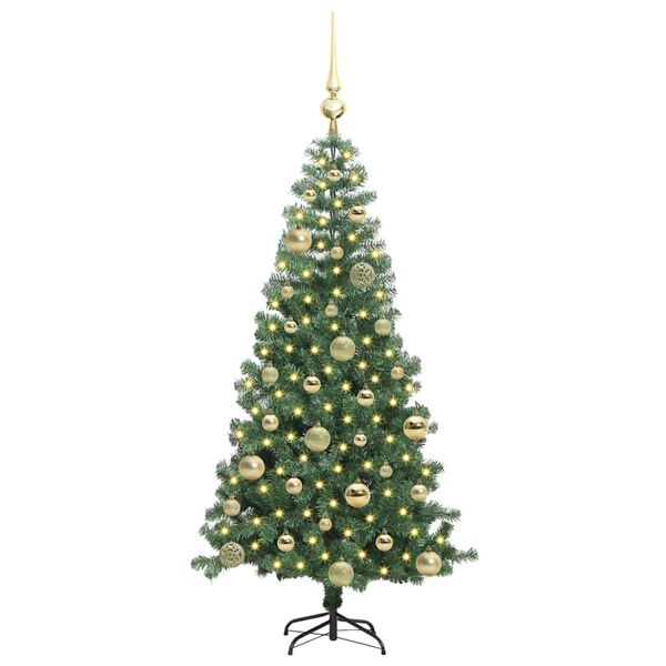 vidaXL &Aacute;rbol de Navidad con 150 LED con soporte Verde 120 cm PVC