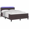 vidaXL Cama tipo Box Spring con LED Marr&oacute;n Oscuro 140 x 190 cm tela
