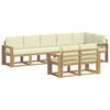 vidaXL Conjunto de sof&aacute;s de exterior 8 uds. Blanco y Crema Poli&eacute;ster