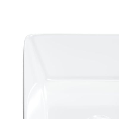 vidaXL Lavabo rectangular de cerámica blanco 48x37x13 cm
