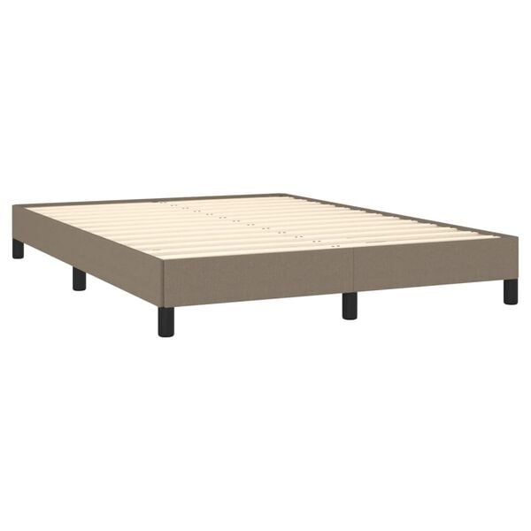 vidaXL Cama sin colch&oacute;n tela gris taupe 140x200 cm