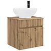 vidaXL Vanidad de lavabo montada en la pared Roble artisan