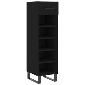vidaXL Zapatero madera de ingenier&iacute;a negro 30x35x105 cm