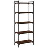 vidaXL Librer&iacute;a 5 estantes madera ingenier&iacute;a roble marr&oacute;n 60x30x154 cm