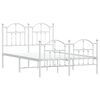 vidaXL Estructura cama sin colch&oacute;n con estribo metal blanco 120x200 cm