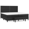 vidaXL Cama box spring con colch&oacute;n cuero sint&eacute;tico negro 200x200 cm